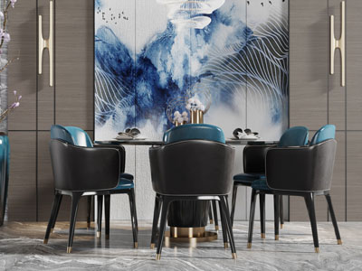 现代餐桌椅组合