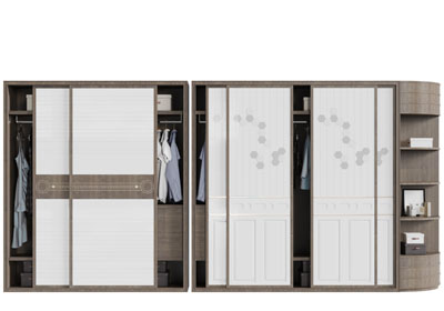 新中式推拉门衣柜3d模型 新中式推拉门衣柜