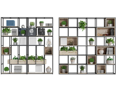 工业风金属框架的收纳装饰架