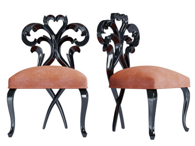 简欧雕花靠背休闲椅子