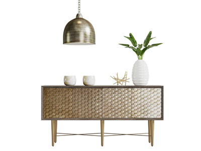 后现代六边形装饰的餐边柜