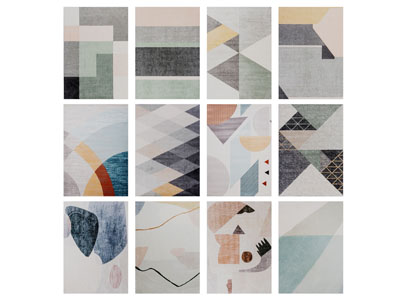 现代抽象图案的长方形地毯3d模型 现代抽象图案的长方形地毯