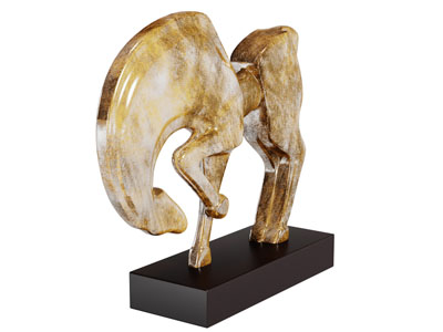 一匹抽象的马雕塑雕刻