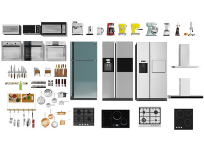 现代烤箱冰箱厨师机厨房电器