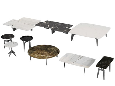 现代大理石台面的茶几3d模型 现代大理石台面的茶几