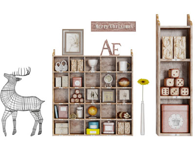 工业风做旧开放式收纳装饰柜