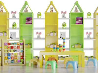 现代儿童玩具积木收纳装饰架儿童桌子