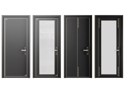 新中式黑色雕花平开门