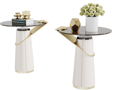 现代圆形茶几3d模型 现代圆形茶几