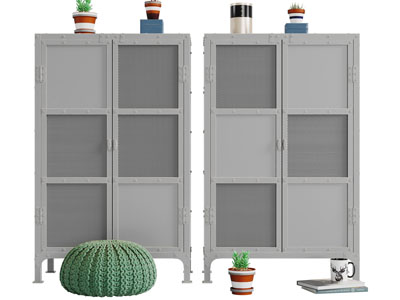 工业风网状柜门玄关柜边柜