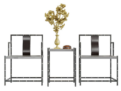 新中式竹节造型扶手椅子