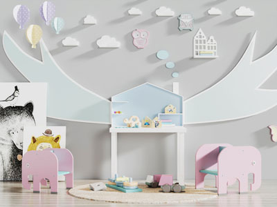 北欧儿童卡通大象凳子积木玩具