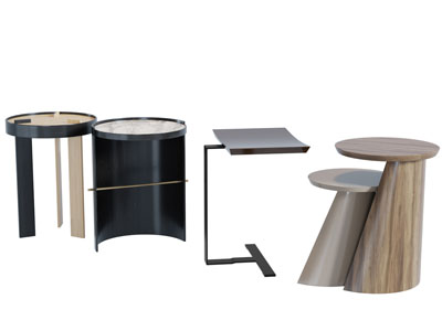 现代圆形茶几边几3d模型 现代圆形茶几边几