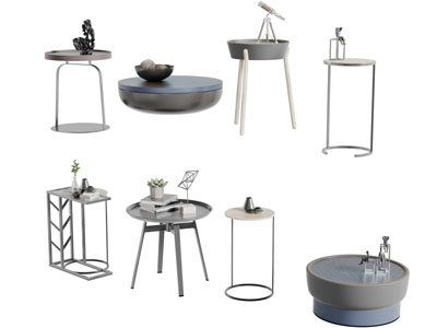 现代圆形茶几3d模型 现代圆形茶几