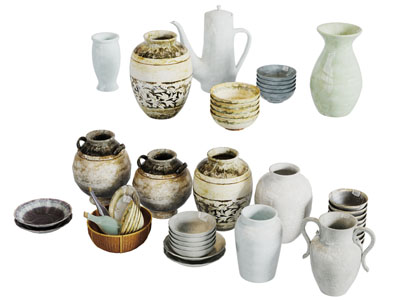 中式陶罐瓷碗陶瓷器皿