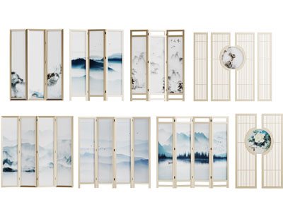 中式实木边框的屏风