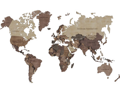 墙面立体世界地图挂件