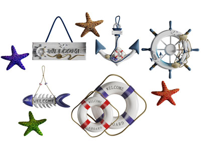 地中海船舵船锚装饰挂件