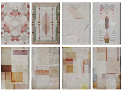 现代长方形地毯3d模型 现代长方形地毯