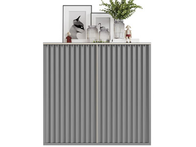 现代立体竖条纹玄关柜边柜