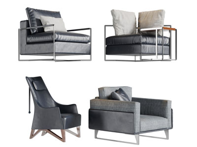 后现代单人沙发3d模型 后现代单人沙发