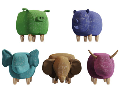 现代儿童动物卡通凳子