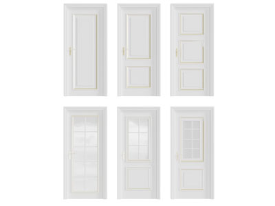 简欧白色实木平开门