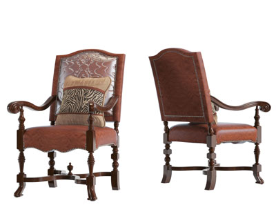 欧式古典实木雕花扶手椅