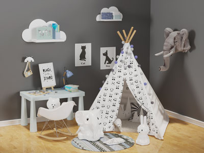北欧儿童桌椅帐篷