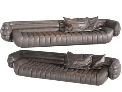 后现代香肠造型真皮多人沙发