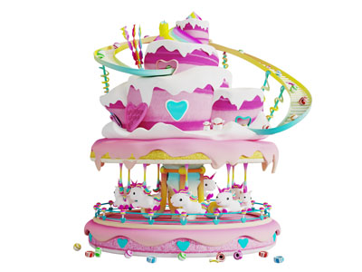 儿童游乐场旋转木马3d模型 儿童游乐场旋转木马