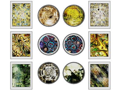 现代抽象图案的方形圆形装饰挂件