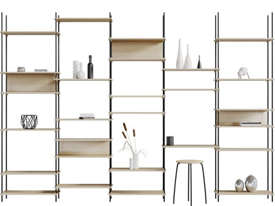 现代开放式铁艺装饰收纳架