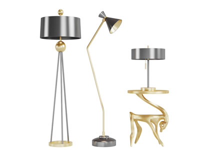 现代金属灯罩小羊支架落地灯