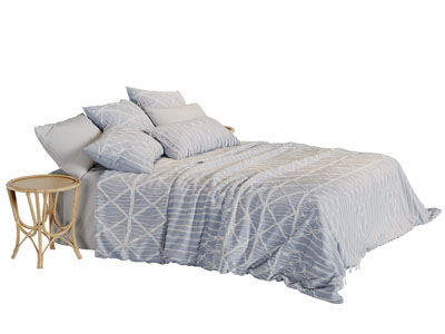 现代无床头双人床