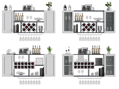 简欧墙面红酒架酒柜