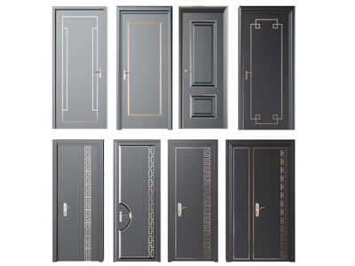 新中式黑色平开门