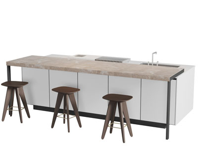 现代带收纳的水吧台吧凳