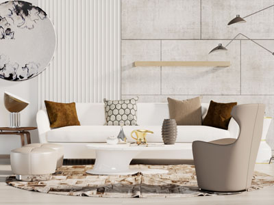 新中式白色多人沙发茶几组合