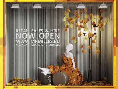 现代箱包行李专卖店橱窗