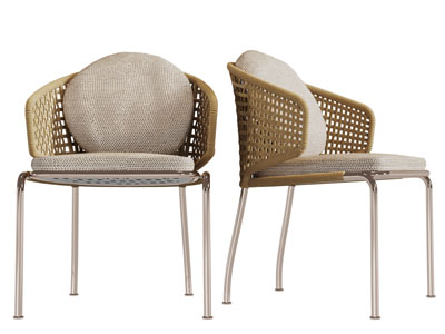 现代藤编休闲椅子