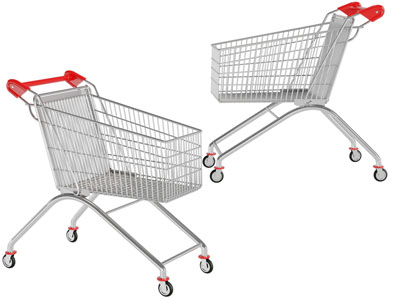 超市金属推车购物车商业设备3d模型 超市金属推车购物车商业设备