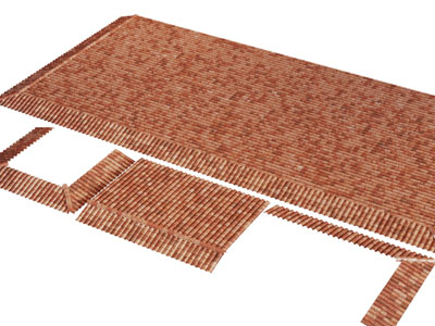 中式红砖屋顶古建