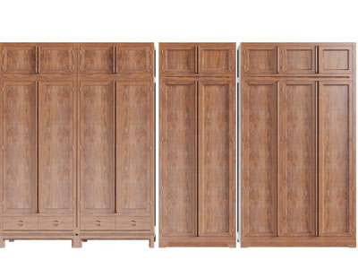 现代实木衣柜3d模型 现代实木衣柜