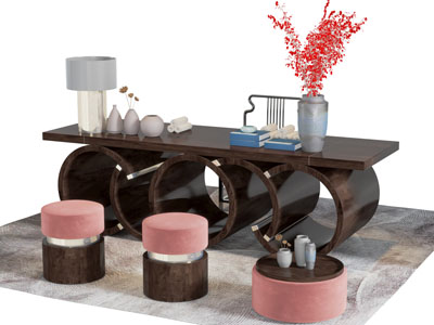 新中式个性实木书桌椅组合