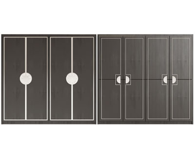 新中式双扇衣柜3d模型 新中式双扇衣柜