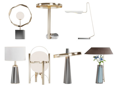 现代金属灯罩台灯