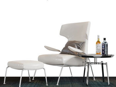 现代休闲椅子脚踏茶几3d模型 现代休闲椅子脚踏茶几