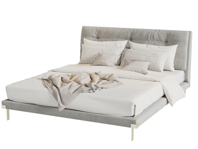 现代布艺双人床