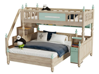 美式儿童实木上下床